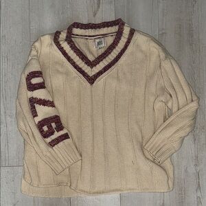 Cream and Purple Sweater